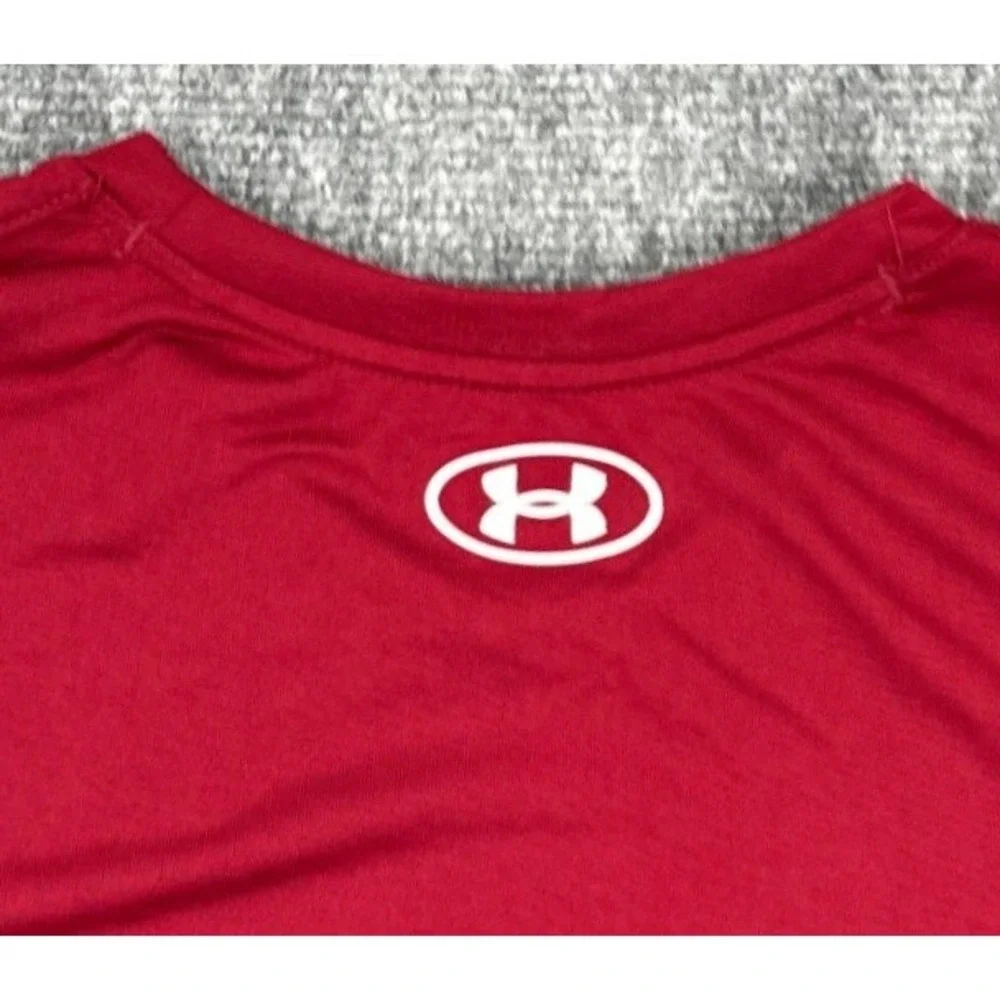 Under Armour Mens Medium Team Tech Shirt Red Loose Fit Performance Tee NWT